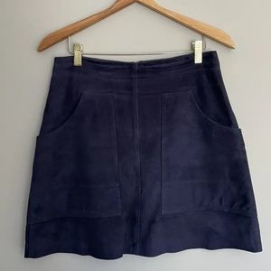 Whistles A-Line Suede Skirt, Navy, US 6